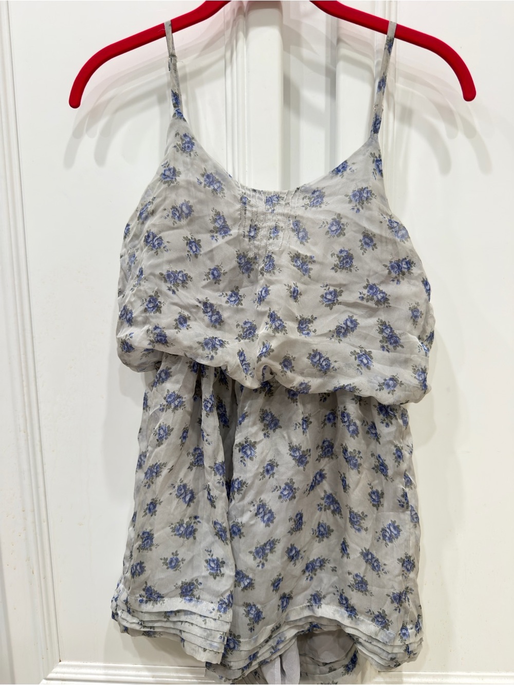 Light Blue Floral Romper Jumpsuit - Women's